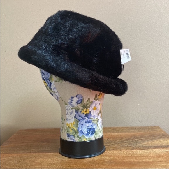 VTG Y2K Black Faux Fur Monster Goth Bucket Hat - Picture 4 of 8